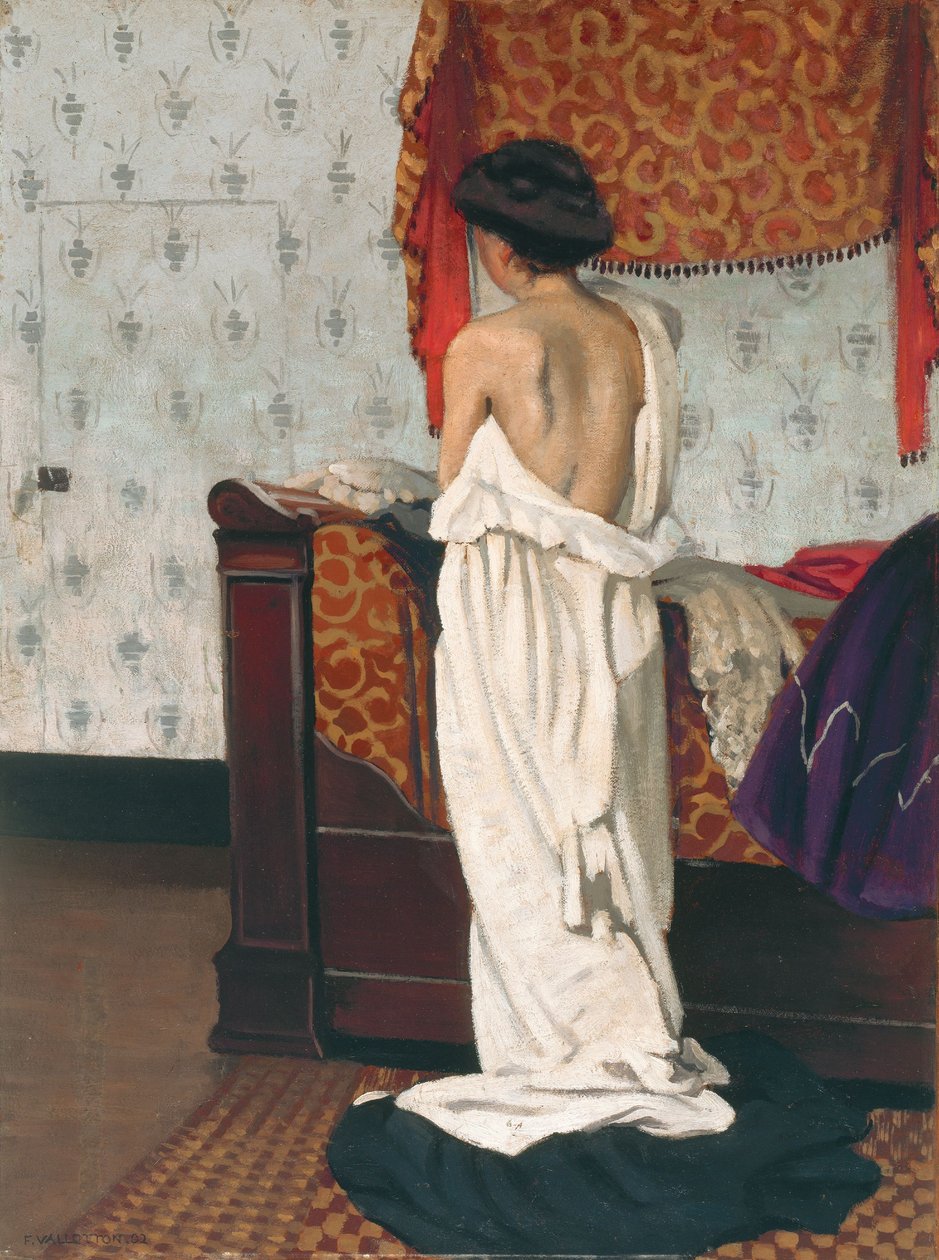 Rug van een naakt in een interieur door Felix Edouard Vallotton