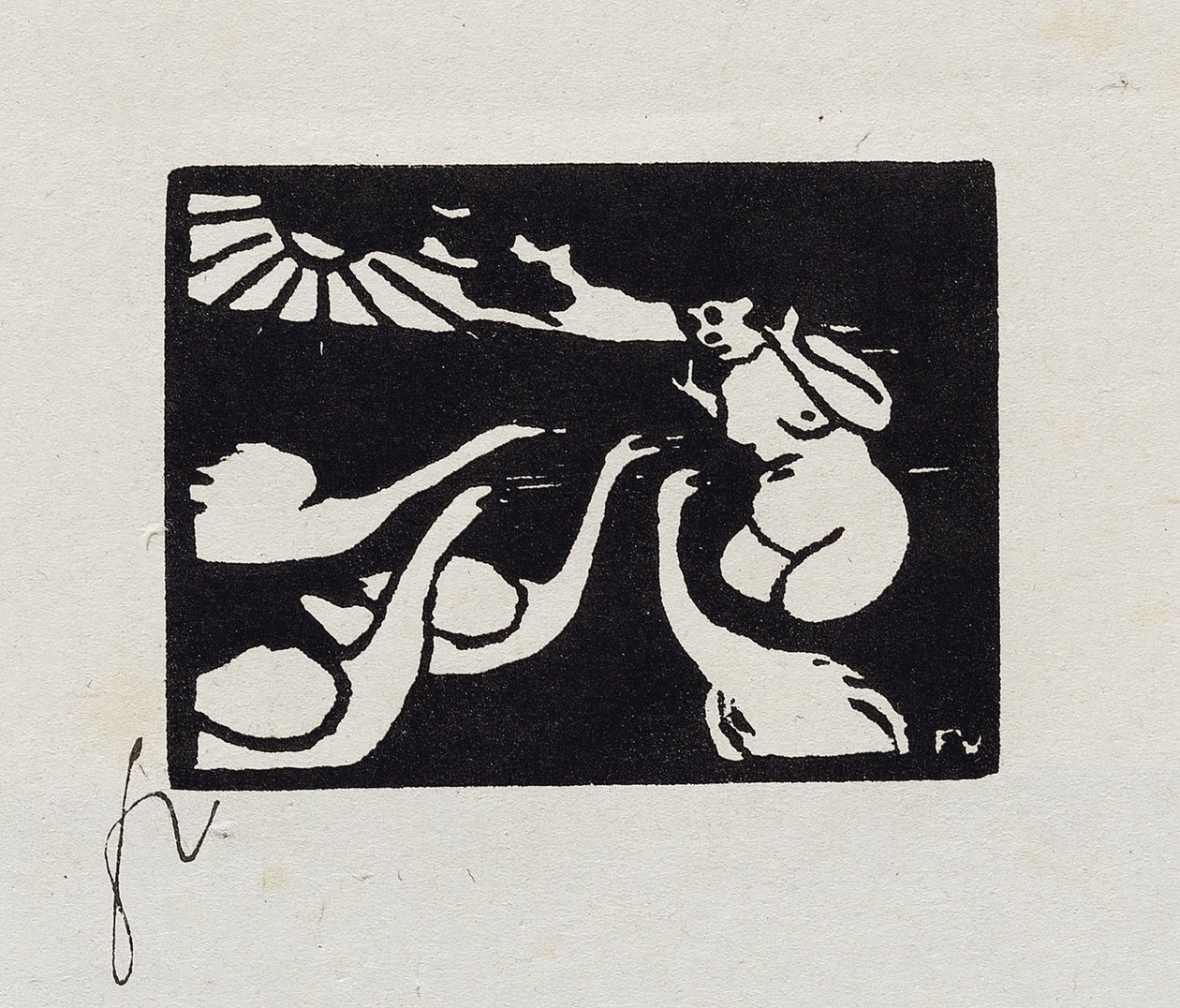 Bader met Zwanen, X uit "Les Petites Baigneuses", 1893 door Felix Edouard Vallotton
