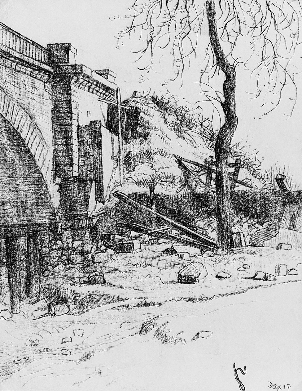 Brug bij Dax door Felix Edouard Vallotton