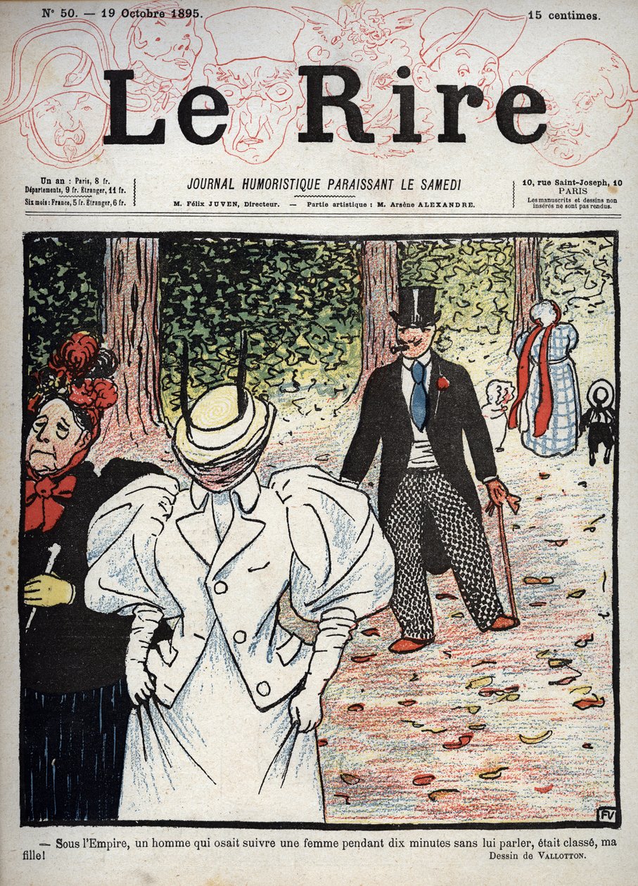 Omslag van de krant 'Le Rire', nr. 50, 10 oktober 1895: Onder het ...