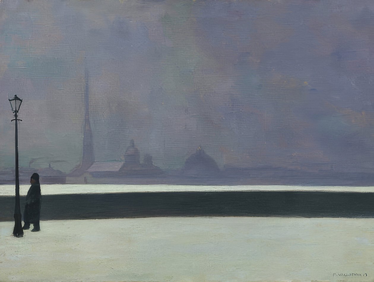 De Neva, lichte mist door Felix Edouard Vallotton