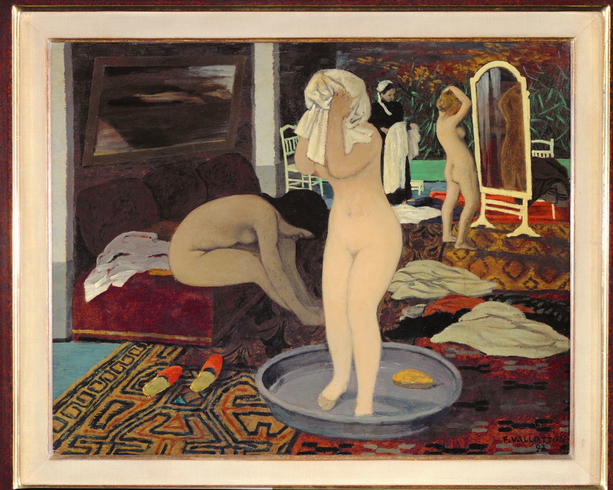 "Femmes a leur toilette (olieverf op karton) door Felix Edouard Vallotton