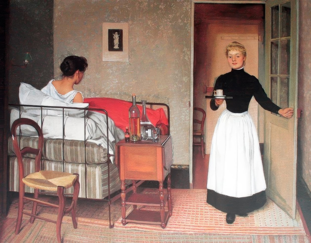 Félix Edouard Vallotton (1865 – 1925) Zwitserse schilder, 1892 de patiënt door Felix Edouard Vallotton