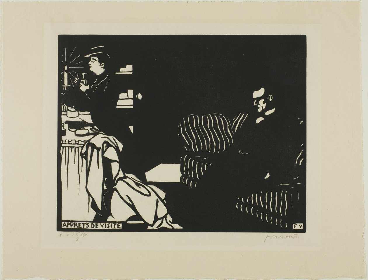 Klaarmaken voor een bezoek, plaat acht uit Intimiteiten door Felix Edouard Vallotton