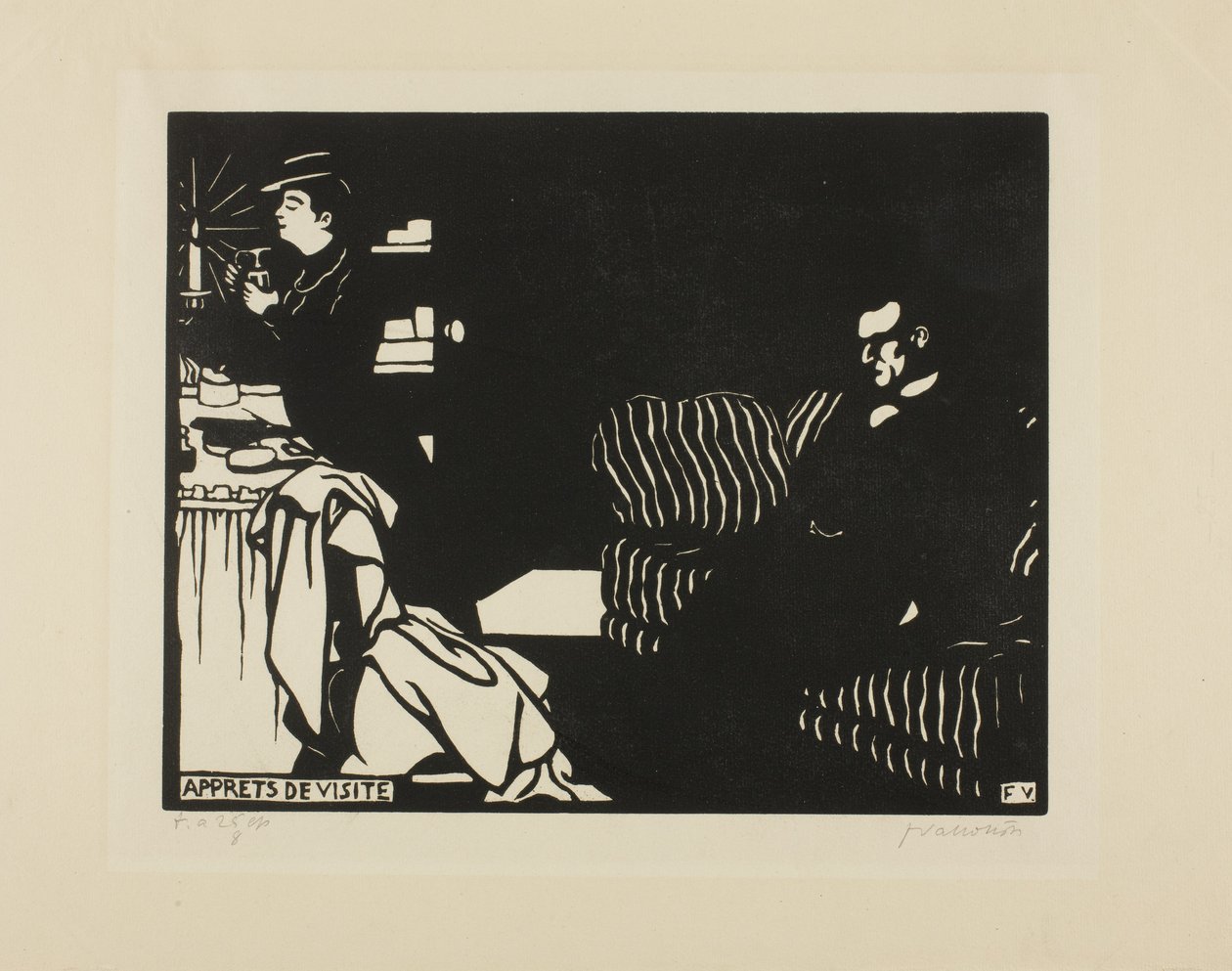 Klaarmaken voor een Bezoek, plaat acht uit Intimiteiten door Felix Edouard Vallotton