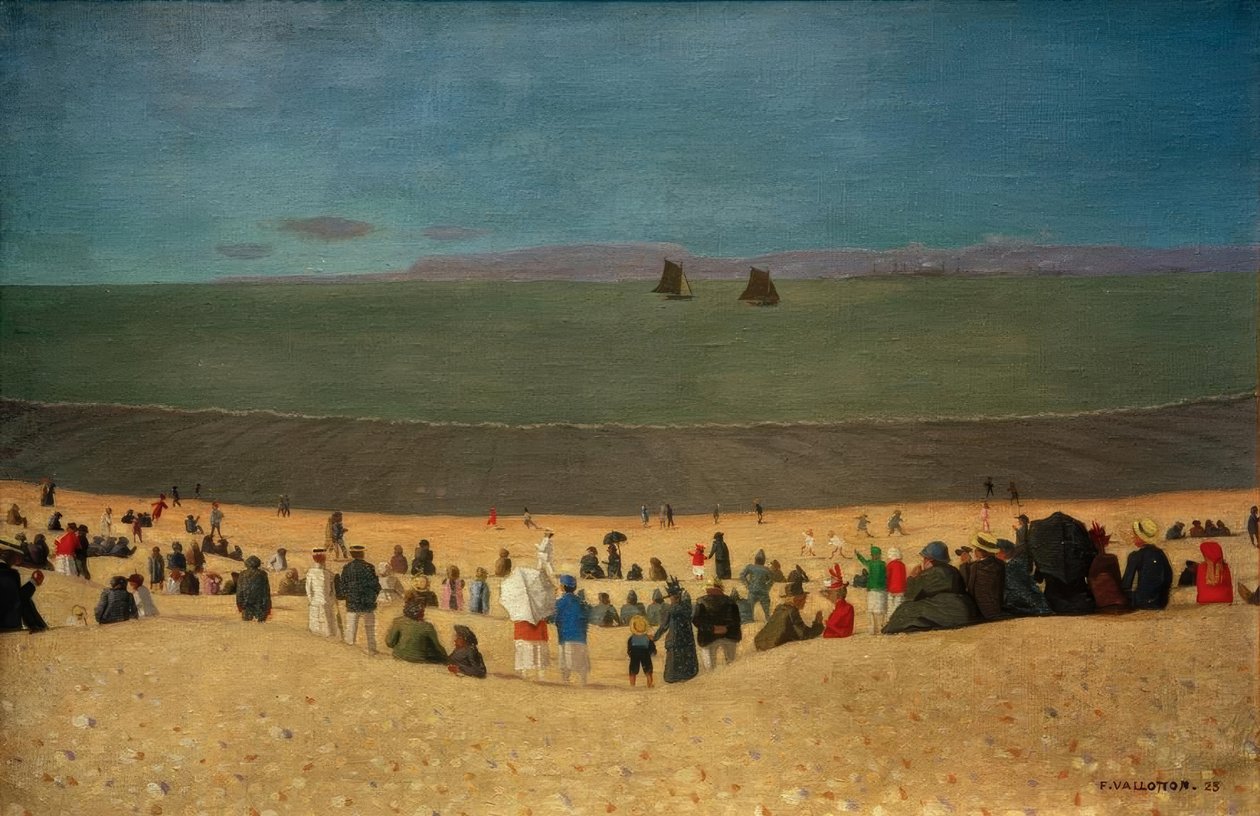 Het strand bij Honfleur door Felix Edouard Vallotton