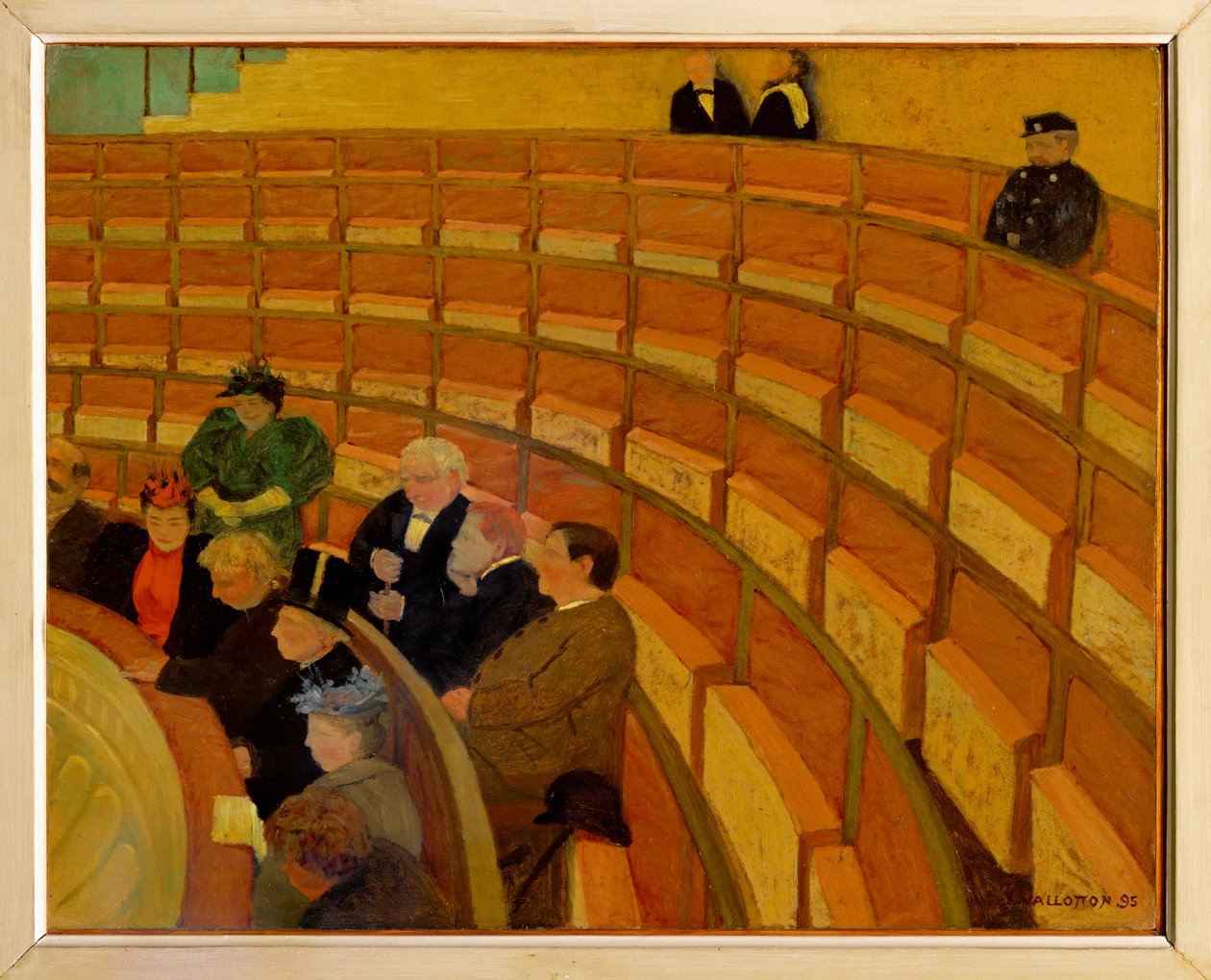 La troisieme galerie au Theatre du Chatelet - De derde galerie in het Theatre du Chatelet ... (schilderij op doek) door Felix Edouard Vallotton