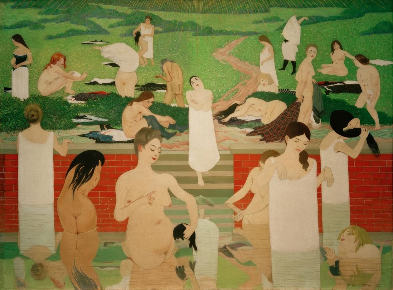 Het bad in de zomeravond door Felix Edouard Vallotton
