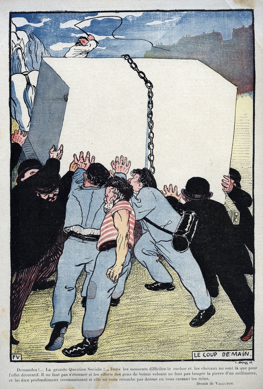 Le coup de assistance - La grande question sociale... - door Felix Vallotton door Felix Edouard Vallotton