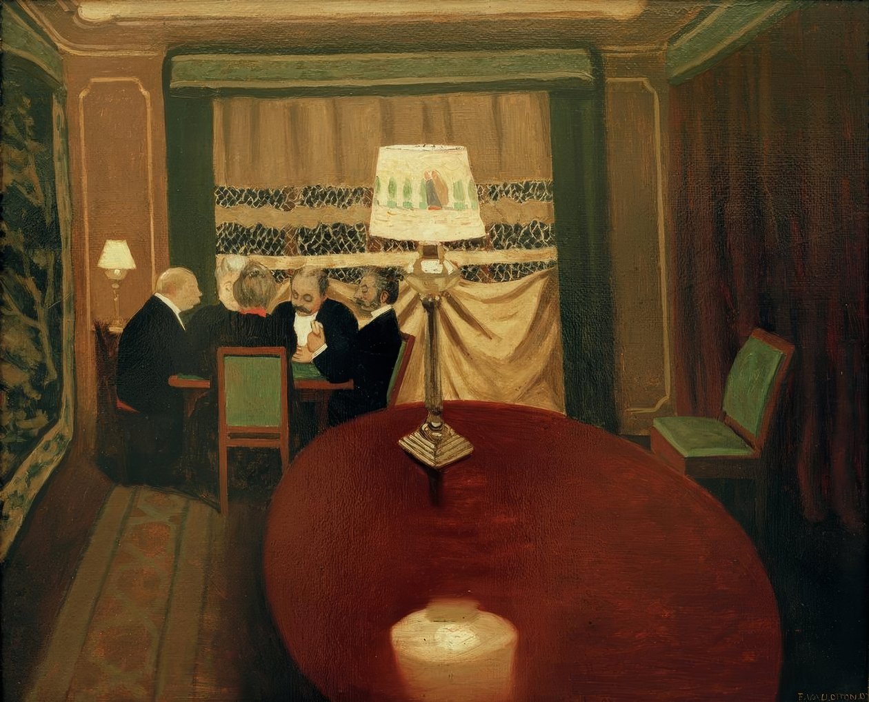 De poker door Felix Edouard Vallotton