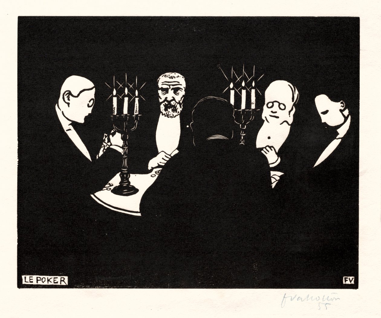 Poker, 1896 door Felix Edouard Vallotton