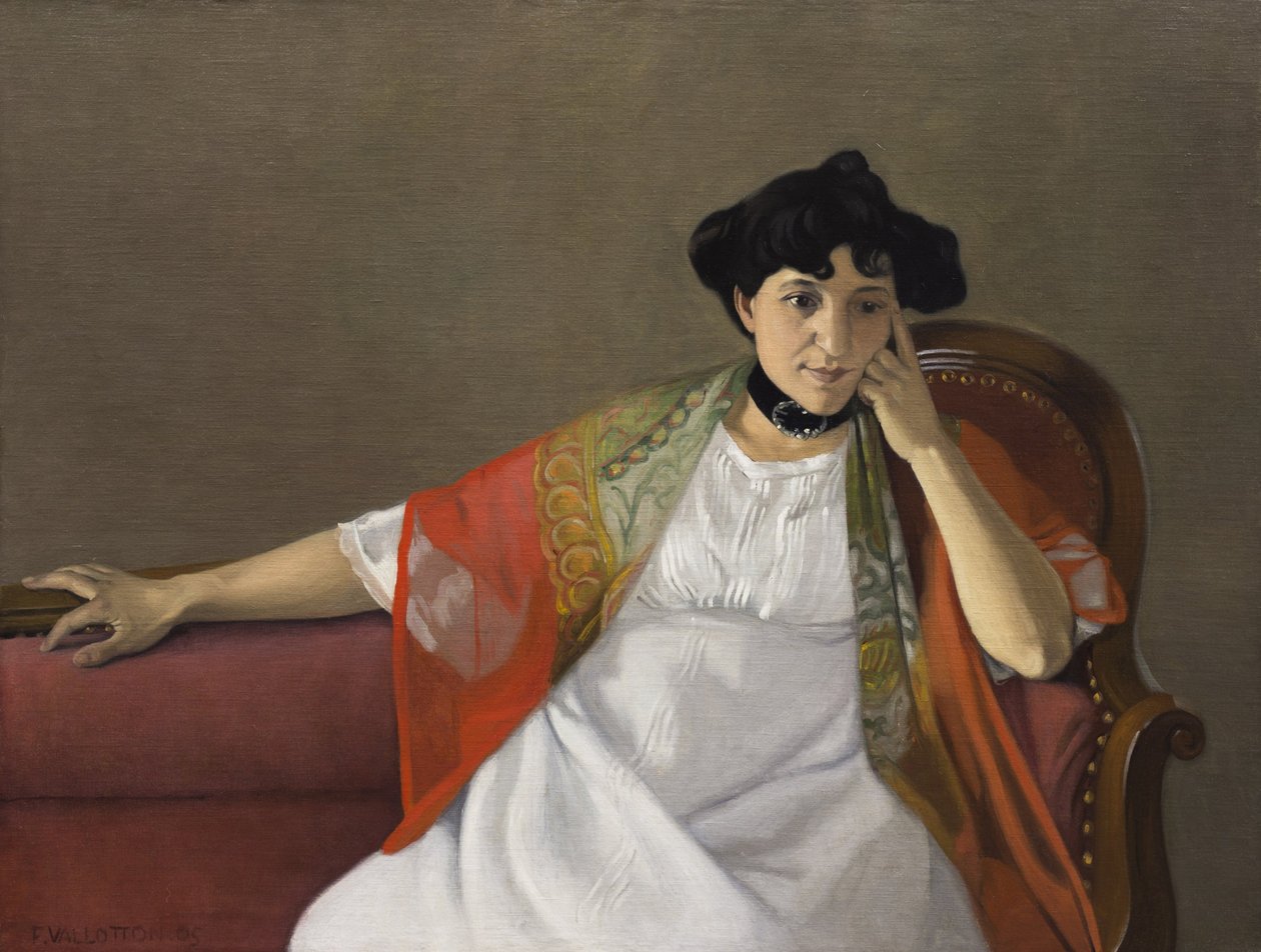 Portret van de vrouw van de kunstenaar, Gabrielle Vallotton, 1905 door Felix Edouard Vallotton