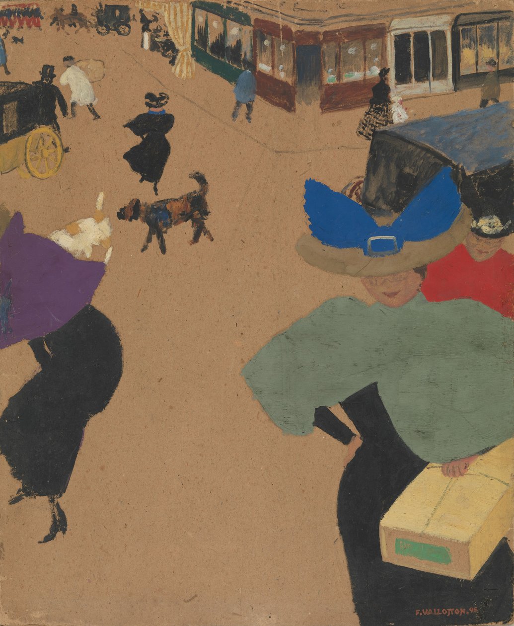 Straatscène in Parijs (Coin de rue à Paris) door Felix Edouard Vallotton