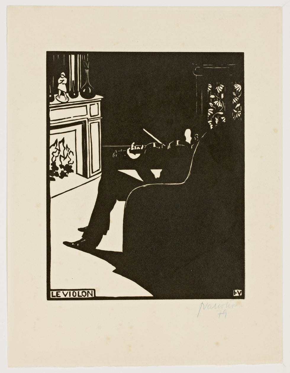 De viool, uit de serie "Muziekinstrumenten", 1896-97 door Felix Edouard Vallotton