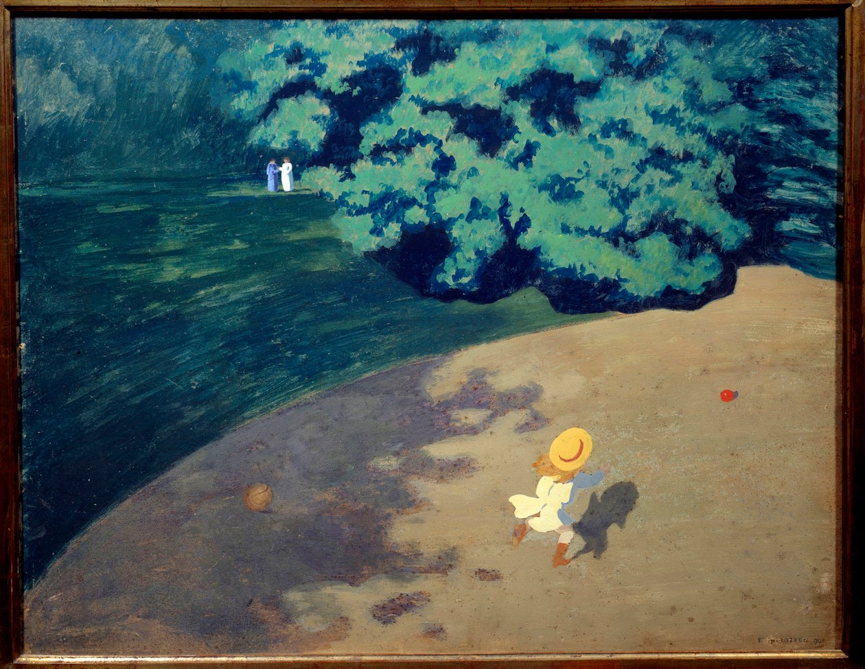 De bal of hoekpark met kind dat met bal speelt door Felix Edouard Vallotton