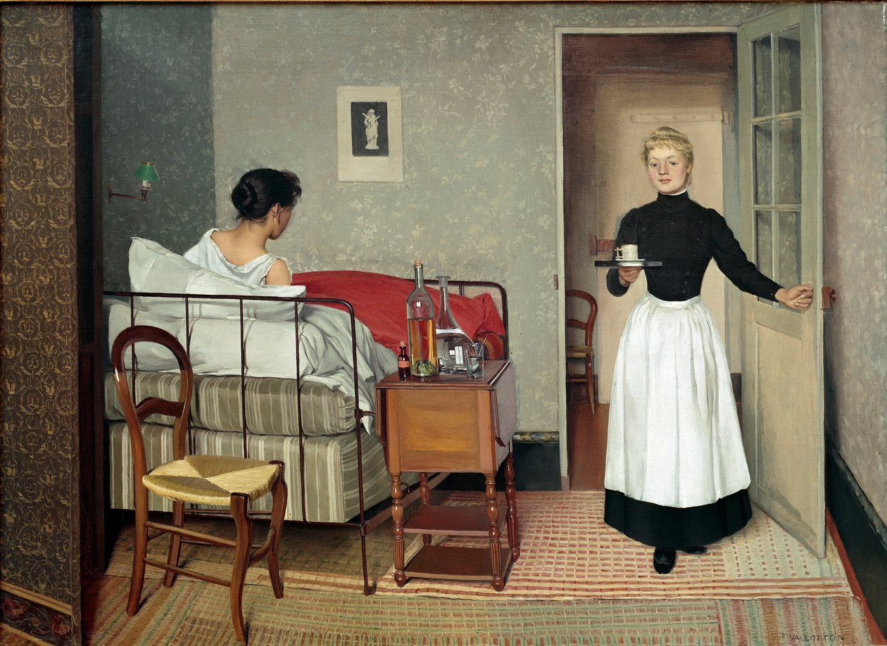 De patiënt (Helene Chatenay). Schilderij door Felix Vallotton (1865-1925) door Felix Edouard Vallotton