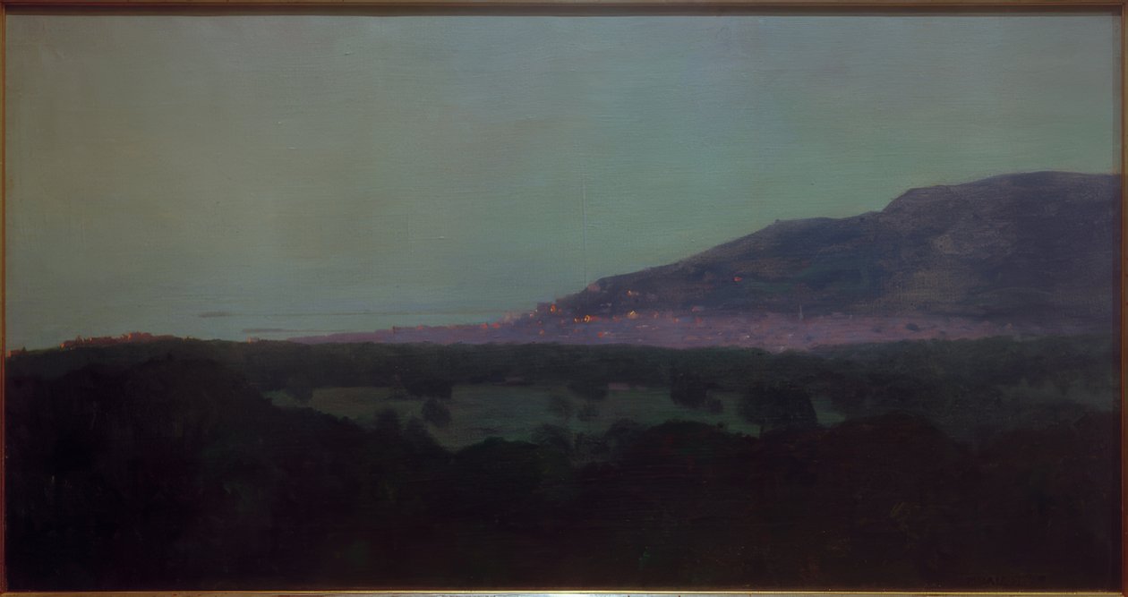 Trouville in de avond door Felix Edouard Vallotton