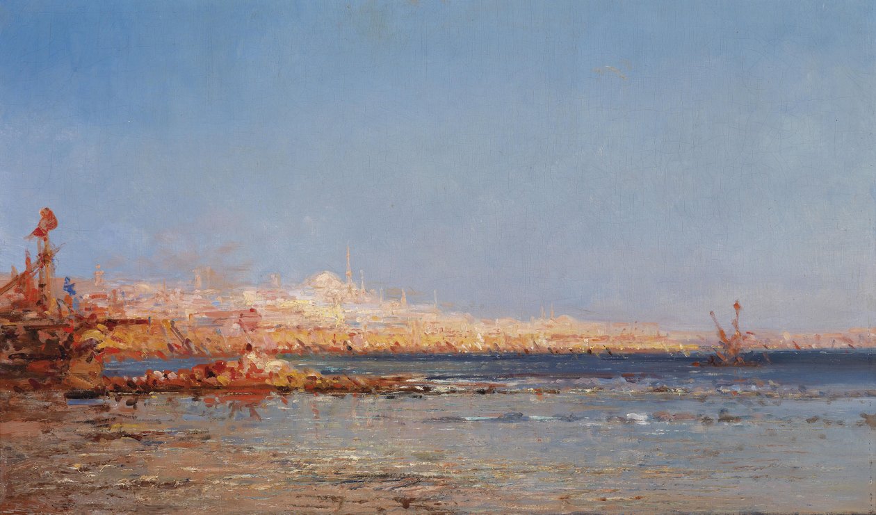 Uitzicht op Constantinopel, ca. 1911 door Félix Ziem