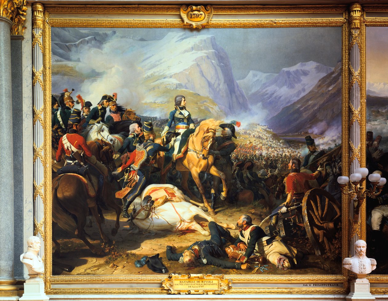 Slag bij Rivoli gewonnen door Keizer Napoleon I, 14 januari 1797 door Felix Henri Emmanuel Philippoteaux