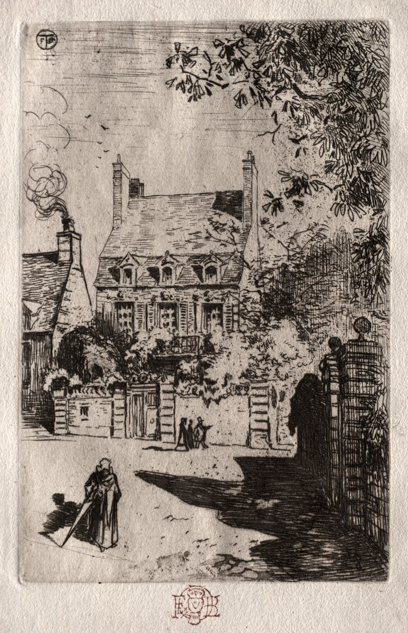 In Provincie: Het Huis in Orléans, c. 1875 door Felix Hilaire Buhot