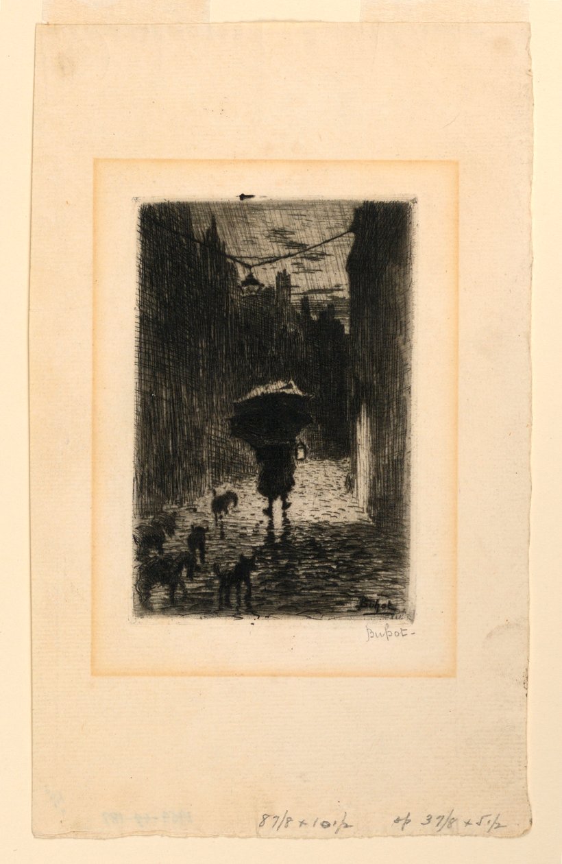 Regenachtige dag door Felix Hilaire Buhot