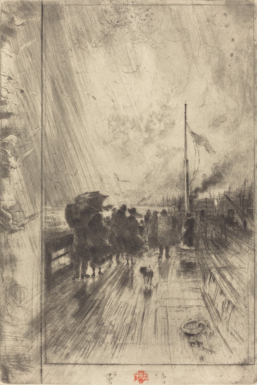 Een Pier in Engeland door Felix Hilaire Buhot