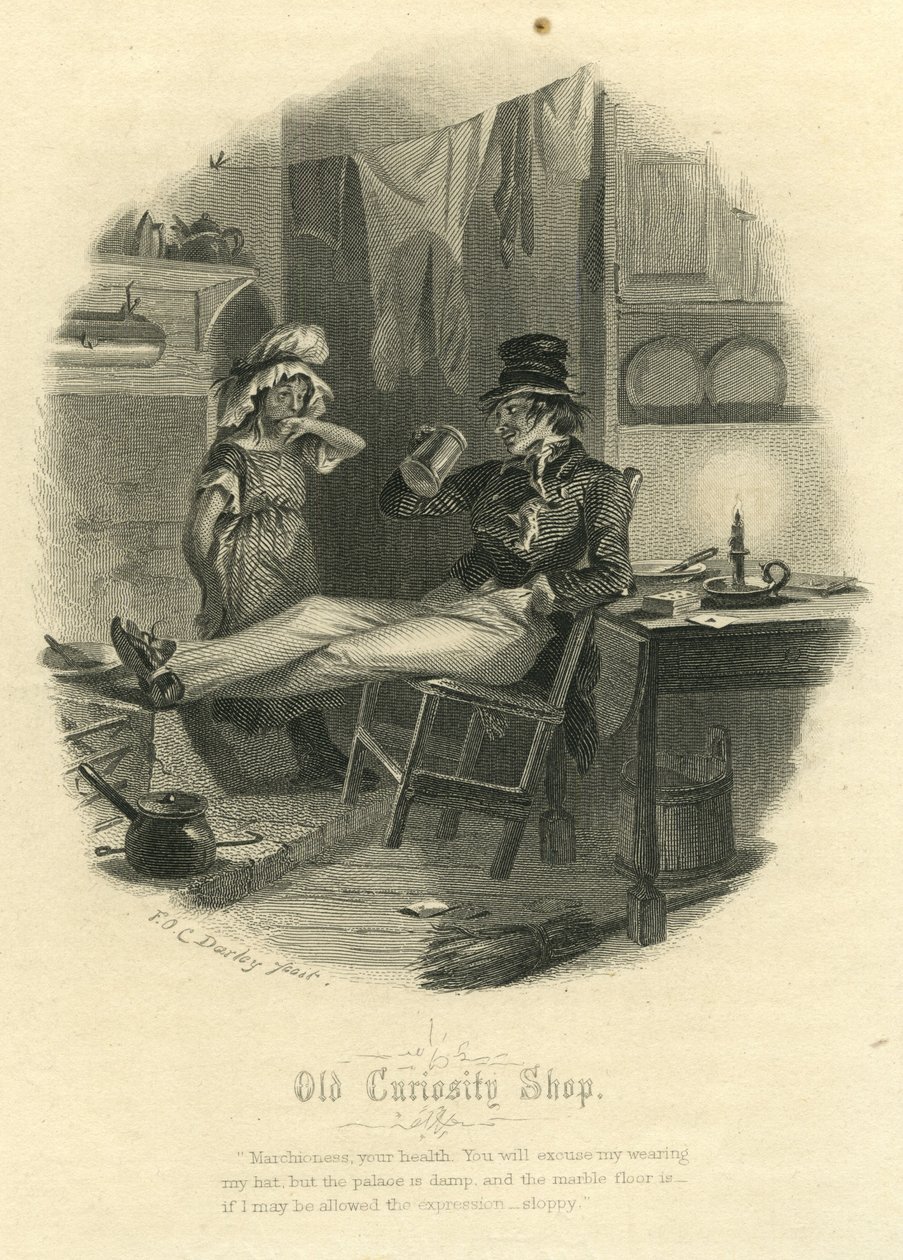 Oude Curiositeitenwinkel - De Markiezin en Mr Swiveller door Felix Octavius Carr Darley