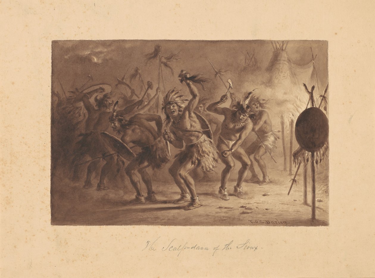 De Scalp-Dans van de Sioux door Felix Octavius Carr Darley