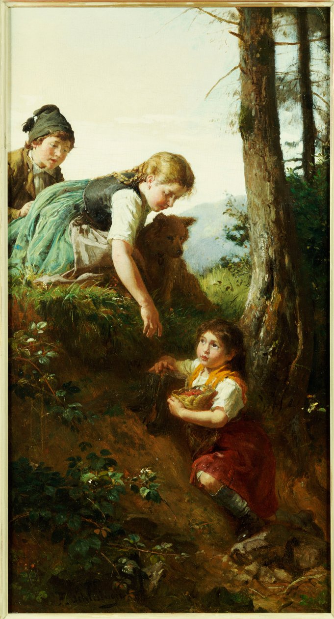 Kinderen die bessen plukken door Felix Schlesinger