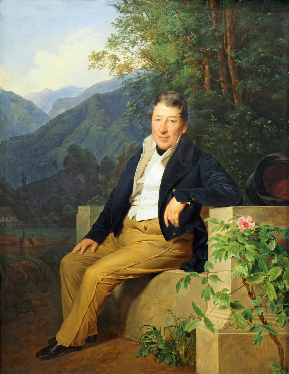 Portret van Baron Moser door Ferdinand Georg Waldmuller