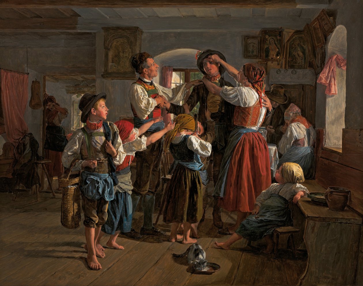 Het afscheid van de dienstplichtige door Ferdinand Georg Waldmuller