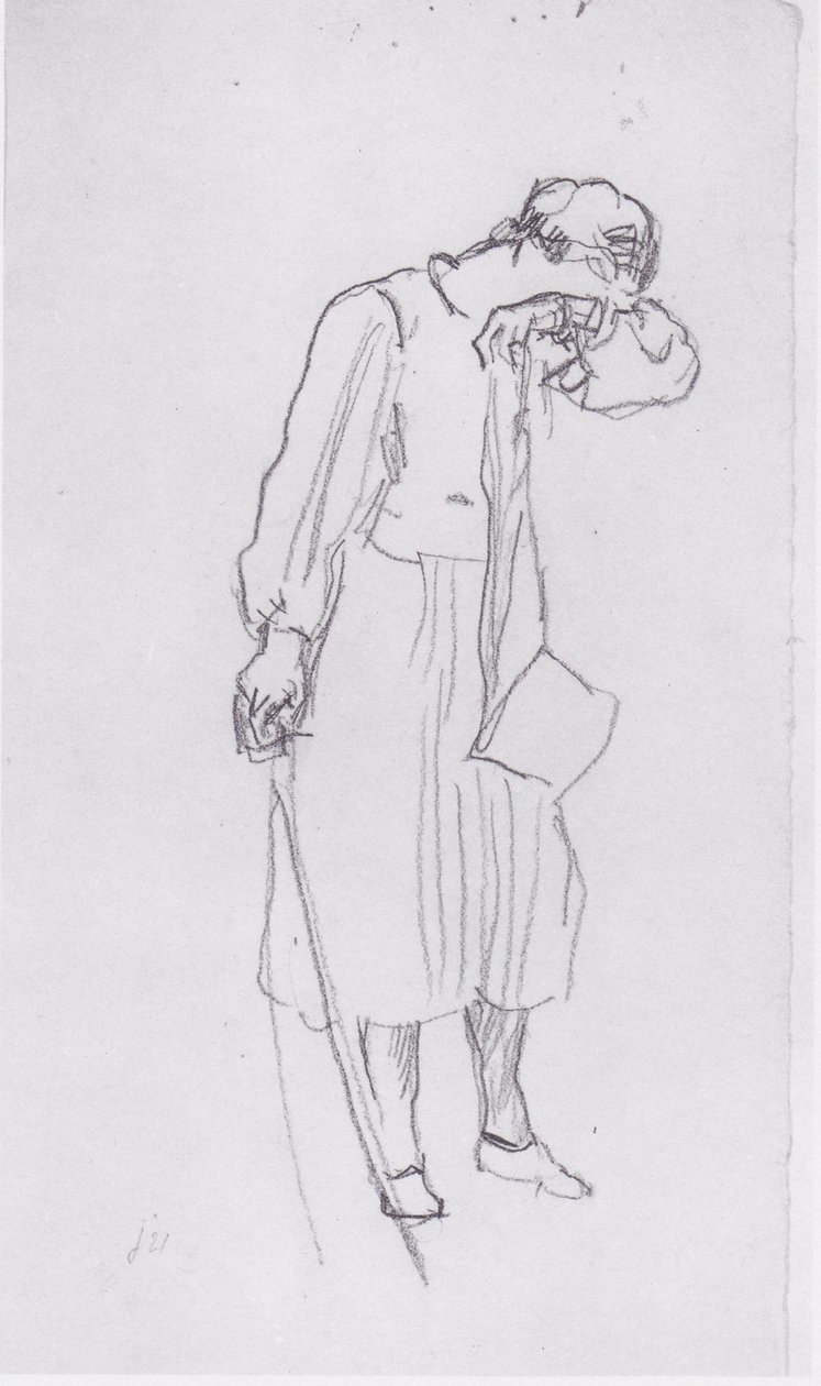 Afscheid nemende vrouwengestalte 1 door Ferdinand Hodler