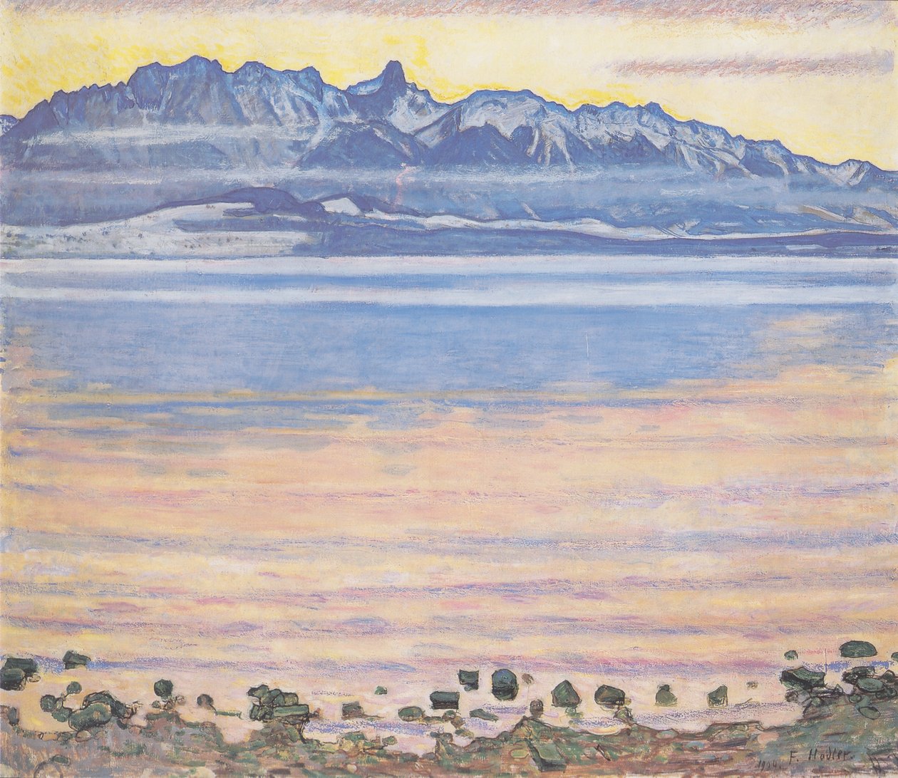 Meer van Thun met Stockhornketen door Ferdinand Hodler