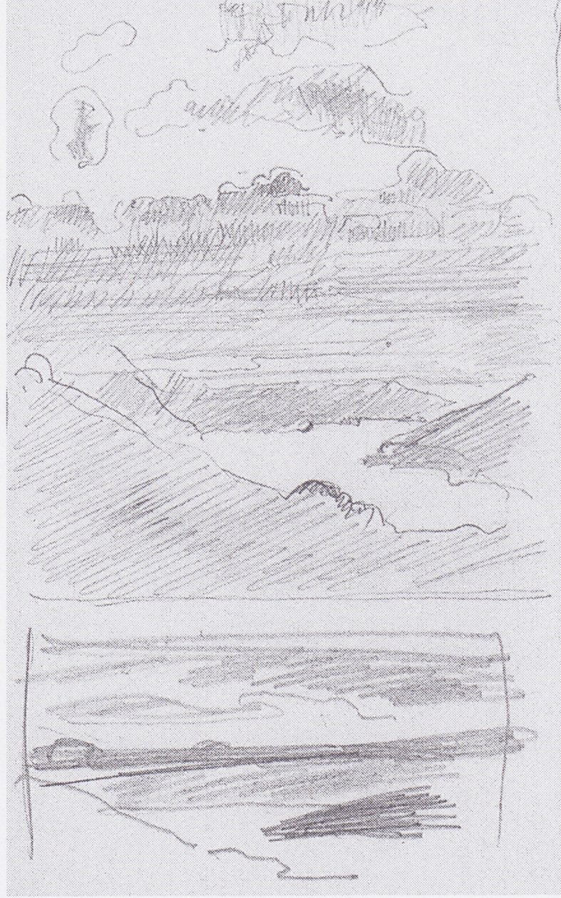 Meer van Thun vanaf de weg naar Schynige Platte door Ferdinand Hodler
