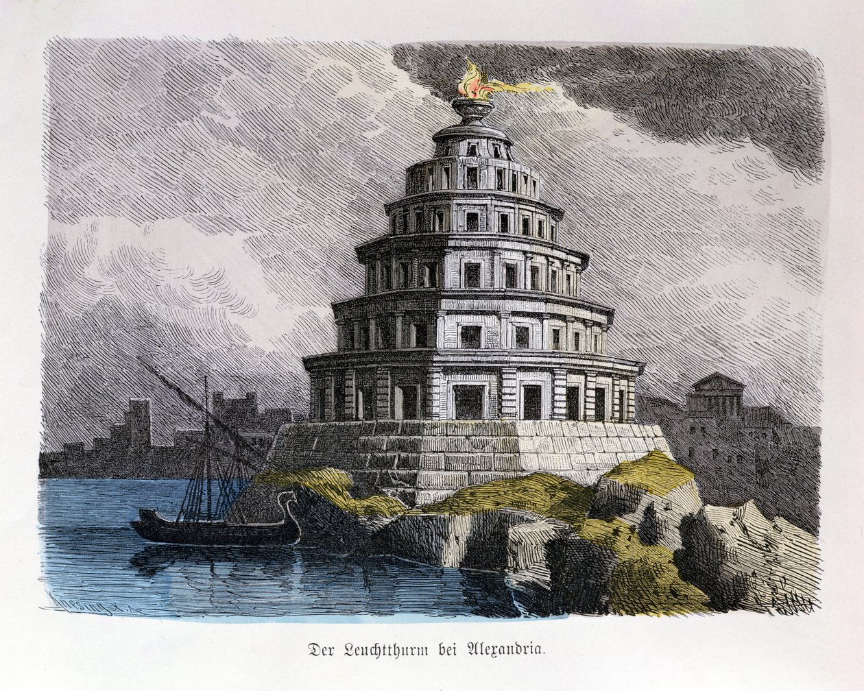 De Grote Vuurtoren van Alexandrië, uit een serie van de 