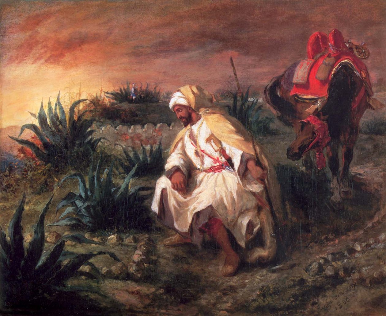 De Arabier bij het graf door Ferdinand Victor Eugene Delacroix