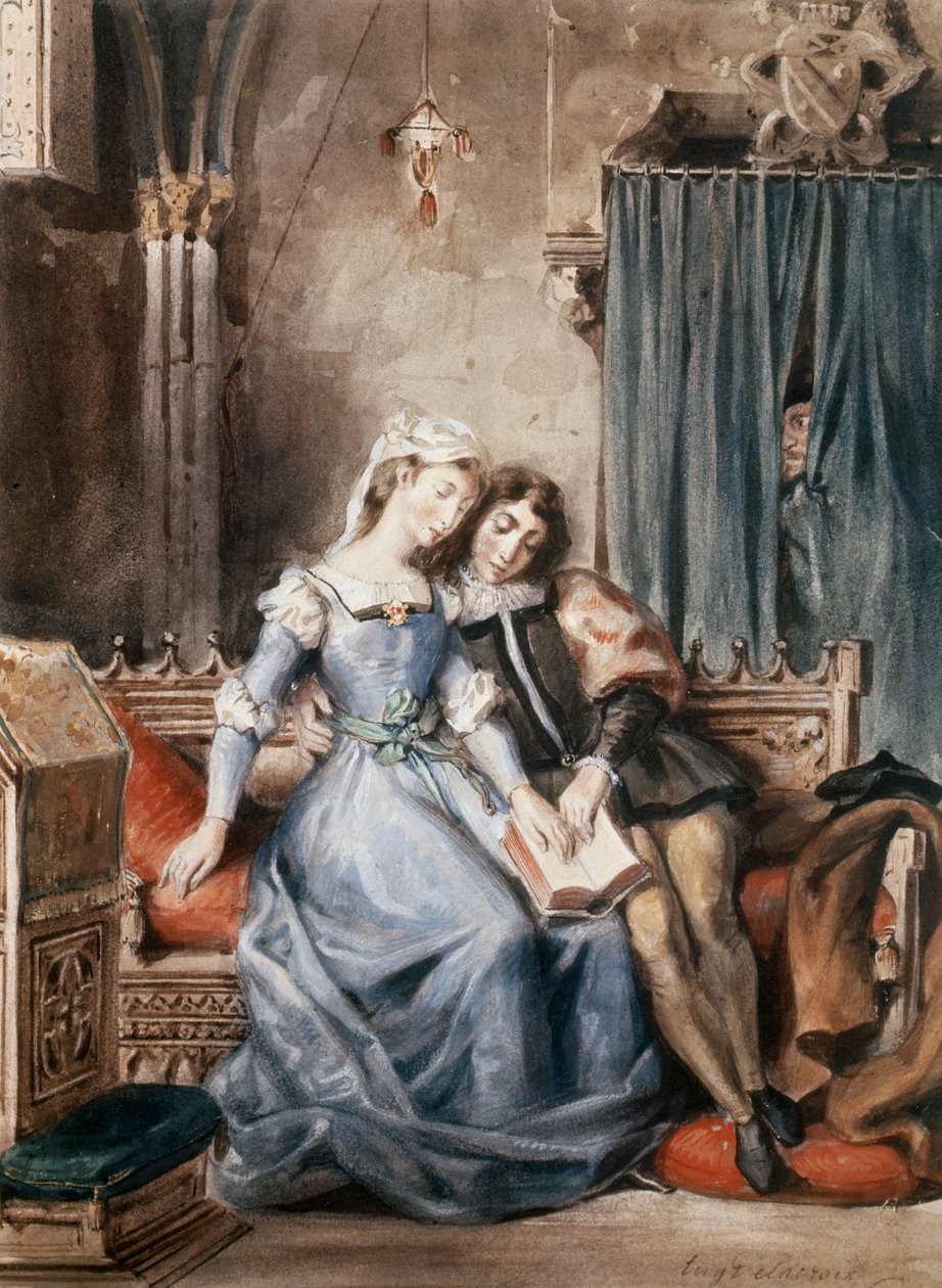 Paolo Malatesta en Francesca da Rimini door Ferdinand Victor Eugene Delacroix