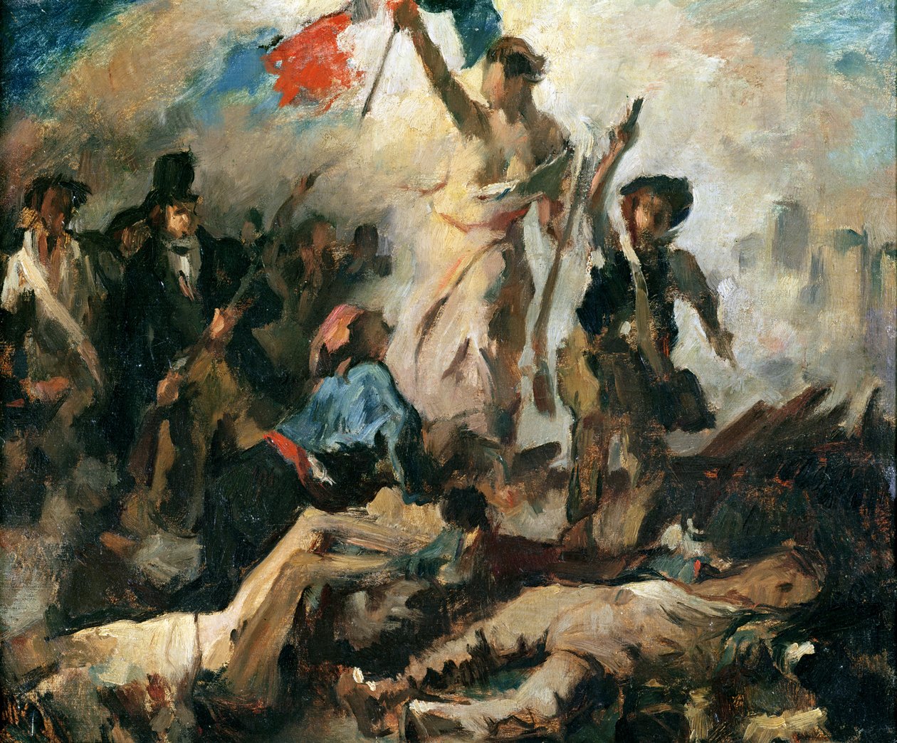 Studie voor Vrijheid leidt het volk door Ferdinand Victor Eugene Delacroix