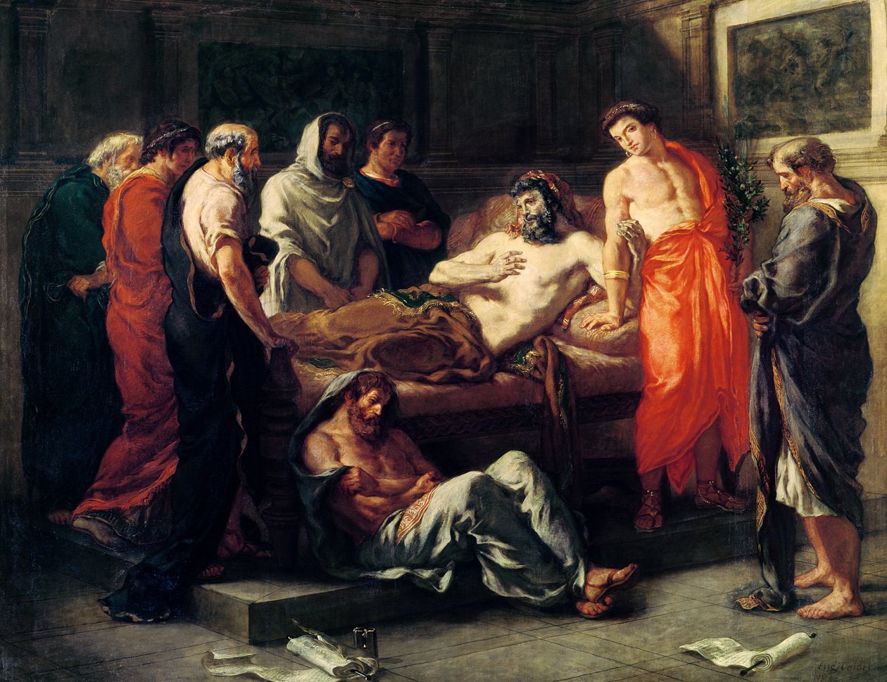 Studie voor De dood van Marcus Aurelius (121-180), voor 1844 door Ferdinand Victor Eugene Delacroix