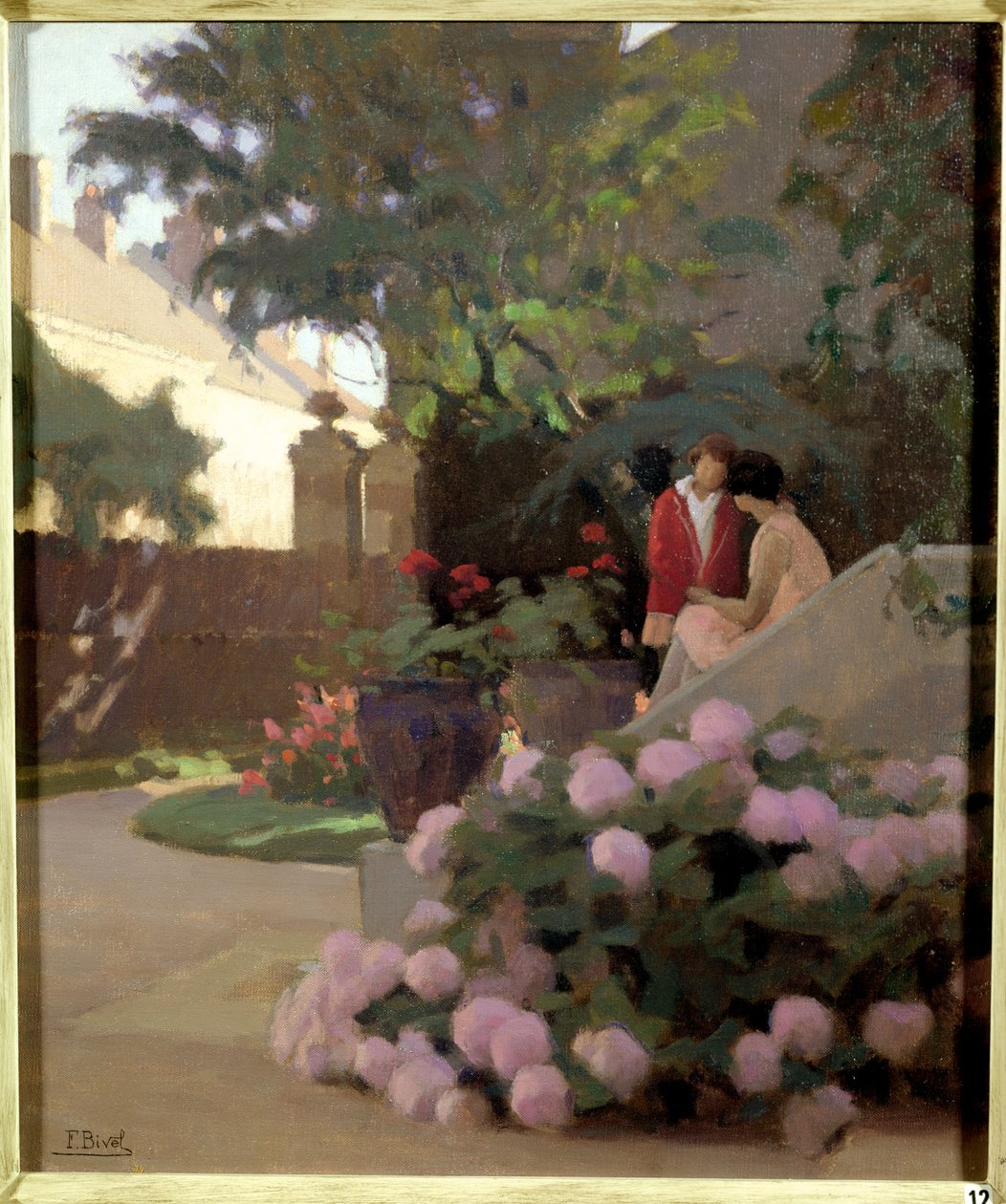 Een Hoek van de Tuin door Ferdinand Achille Lucien Bivel