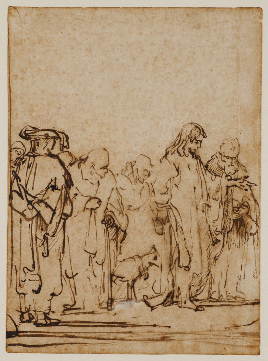 Christus met leerlingen en/of Farizeeërs door Ferdinand Bol