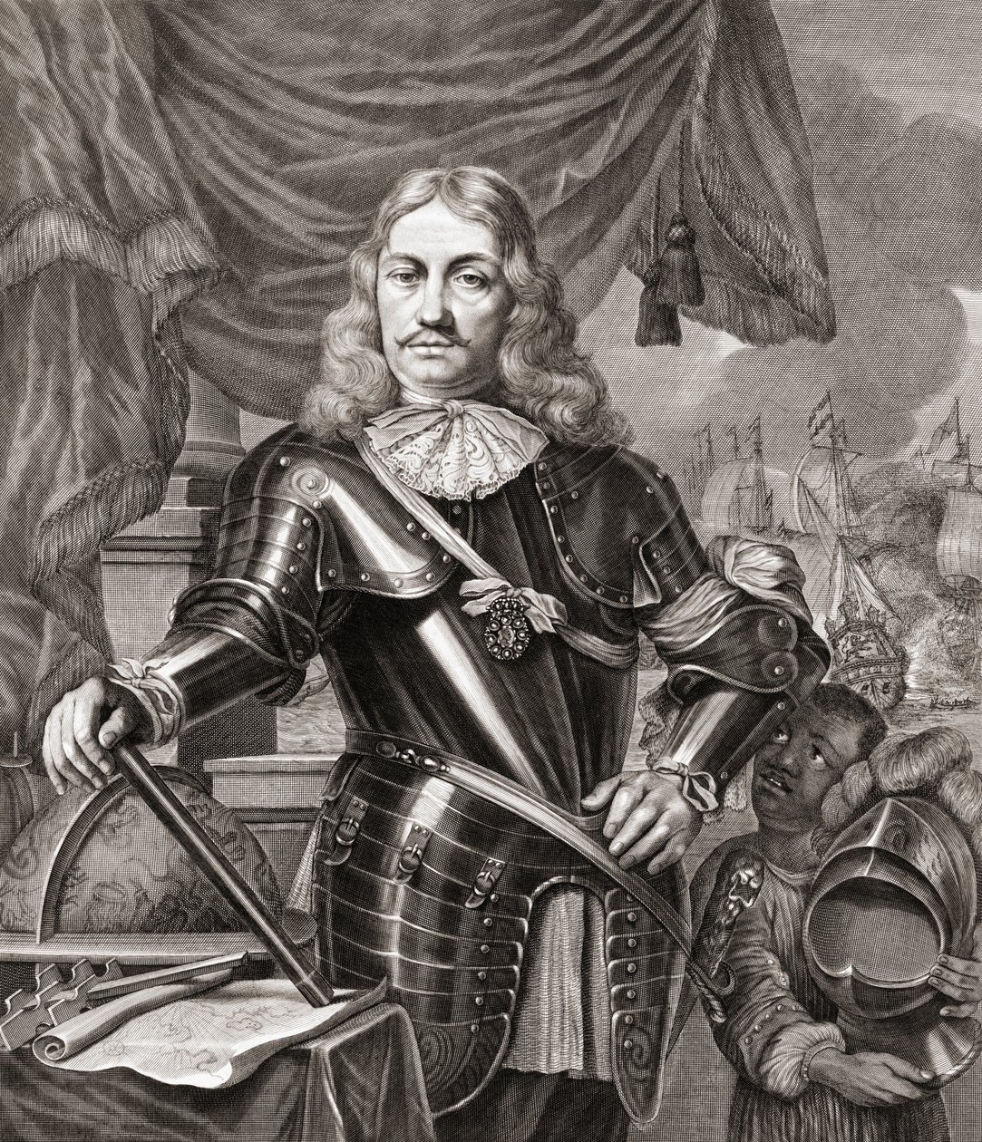 Cornelis Maartenszoon Tromp, naar een Gravure door Lambert Visscher van een Schilderij door Ferdinand Bol door Ferdinand Bol