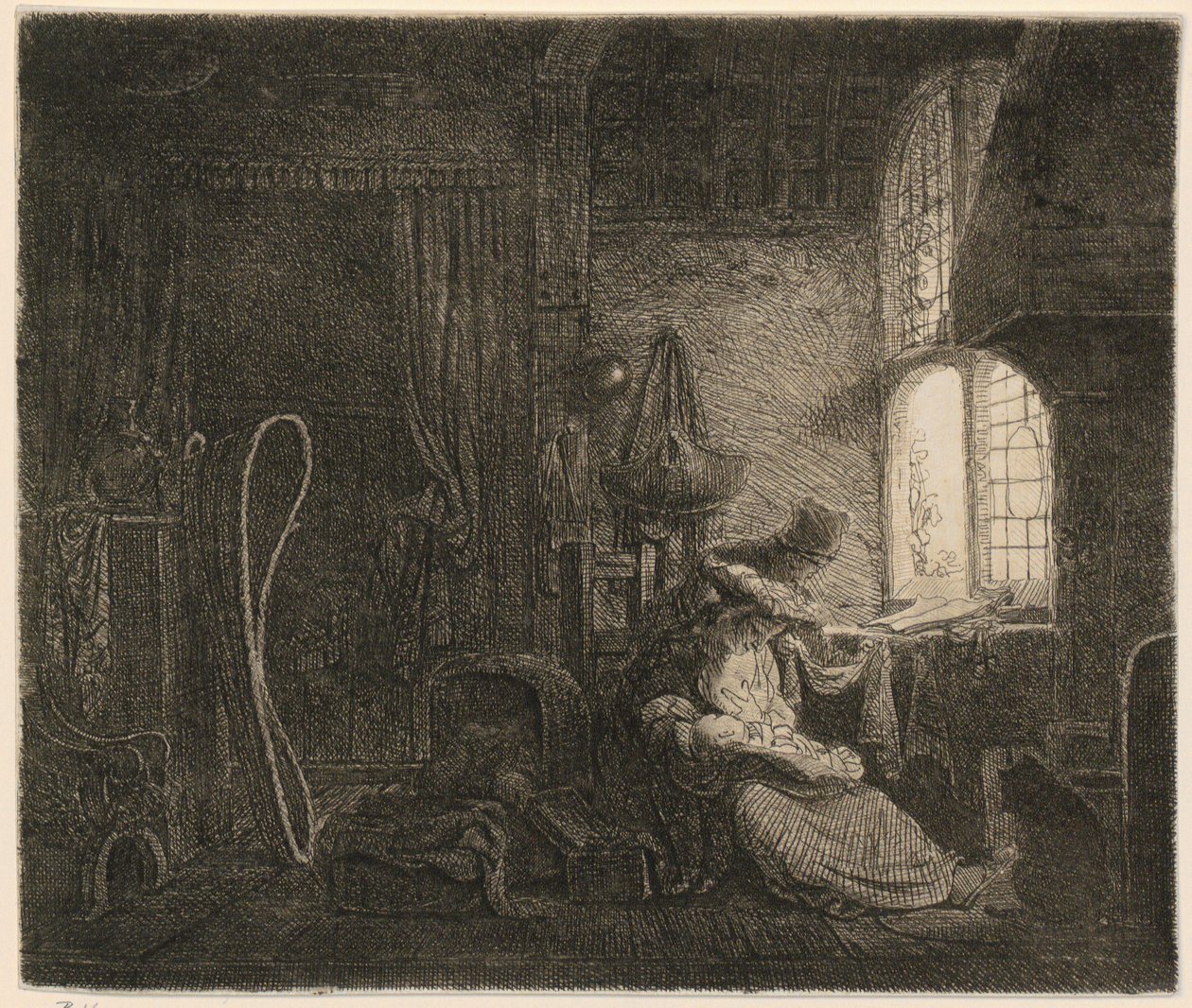Familie im Zimmer door Ferdinand Bol
