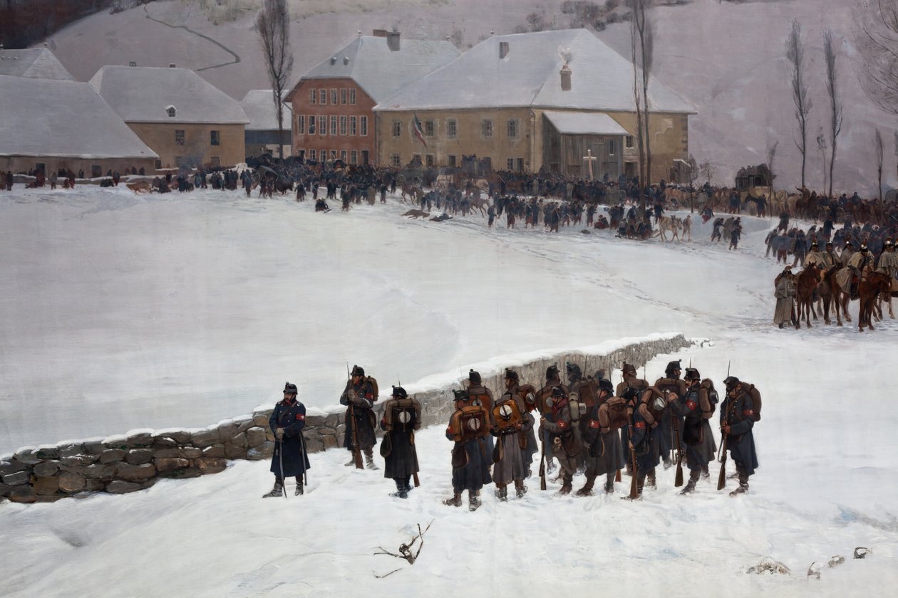 Bourbaki Panorama door Ferdinand & Castres Edouard (1838-1902) Hodler