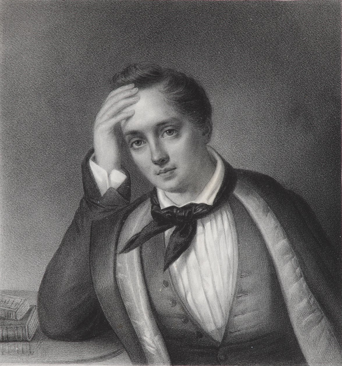Portret van de dichter Yevgeny Abramovich Baratynsky 1800-1844, 1830s door Ferdinand Chevalier