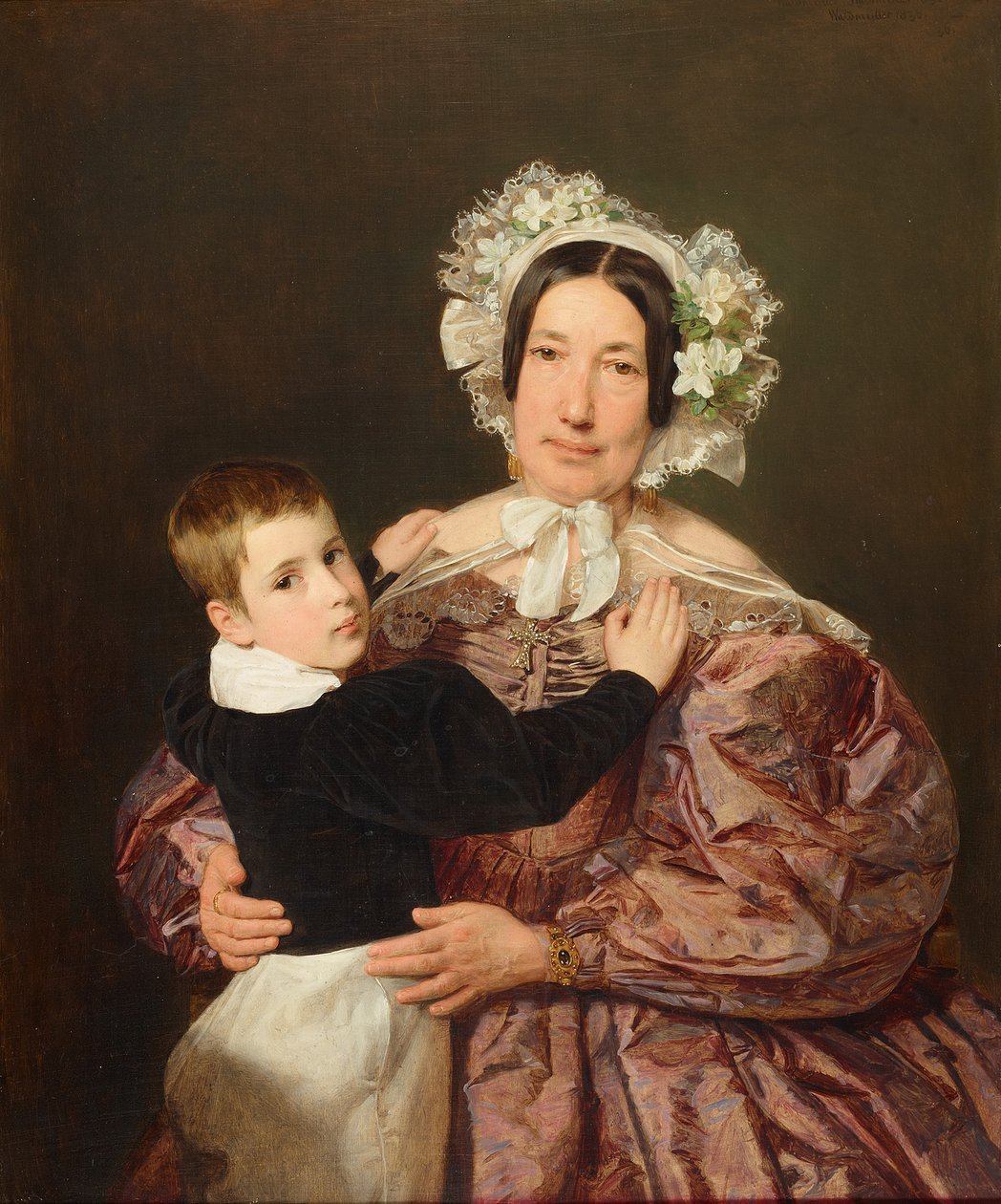 Mevrouw Lindner met haar zoon door Ferdinand Georg Waldmüller