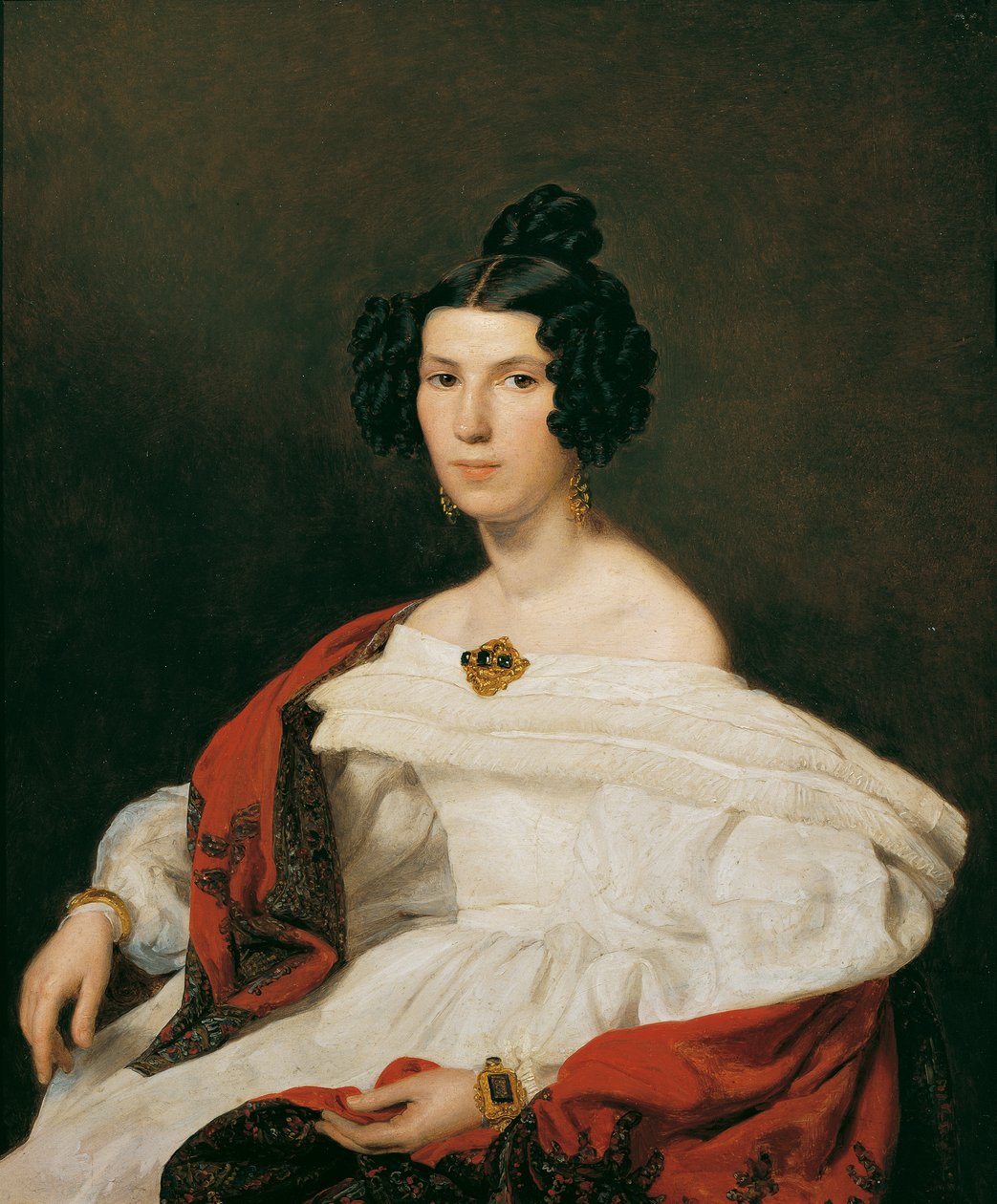 De vrouw van de hofambtenaar Josef von Stadler door Ferdinand Georg Waldmuller
