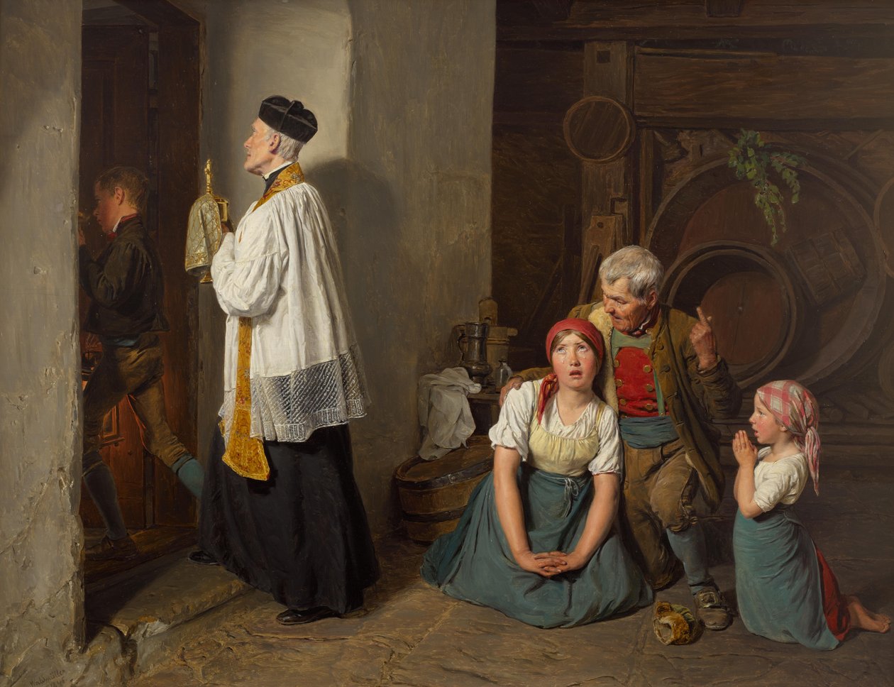 De laatste riten door Ferdinand Georg Waldmuller