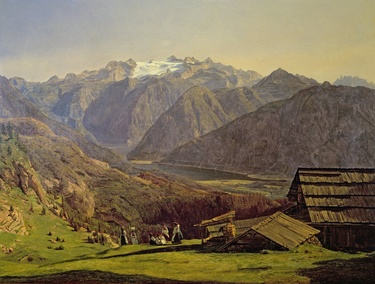 Hallstatter-See door Ferdinand Georg Waldmuller