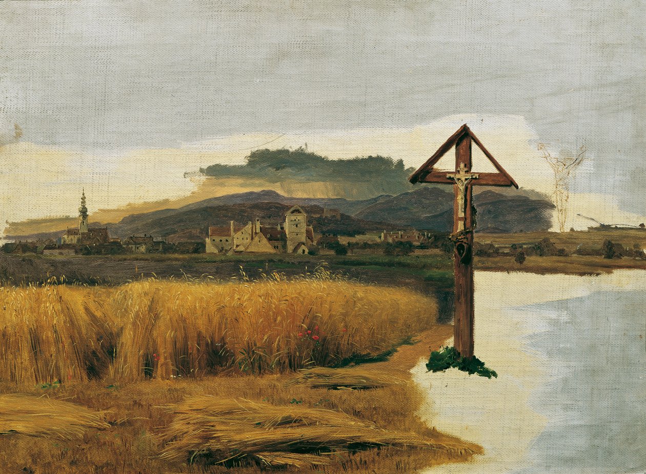 Landschap van Brunn am Gebirge door Ferdinand Georg Waldmuller